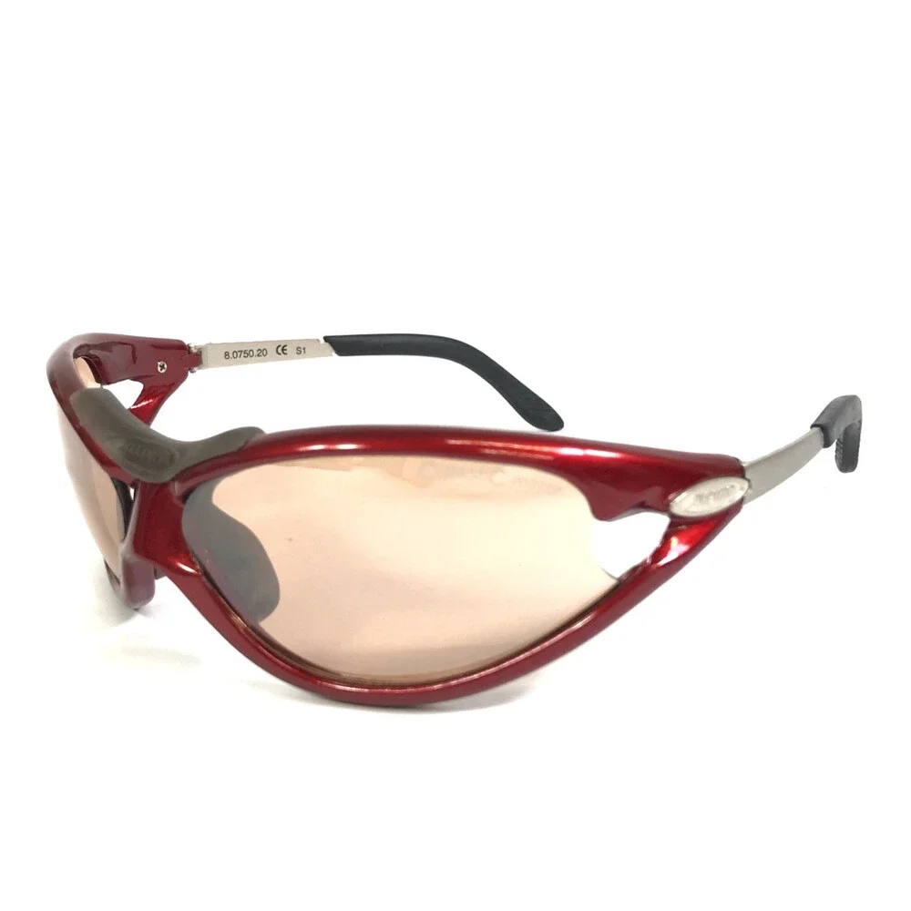 Vintage Alpina Sunglasses Airframe Zero 8.0750.20 S1 Red Silver Light Red Lenses